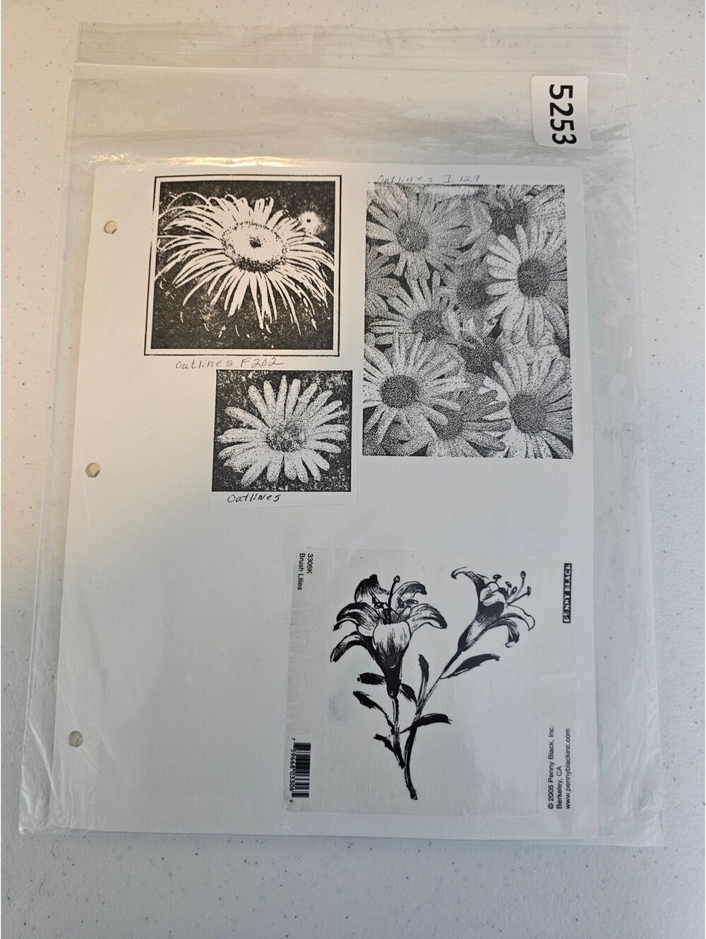 Lot of Unmounted Rubber Stamps Cutlines Penny Black Flowers Daisy